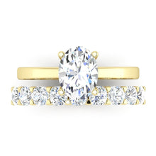 Afbeelding in Gallery-weergave laden, Aangepaste Sieraden Briljant Geslepen Ovale Echt Diamanten Ring En Bandset