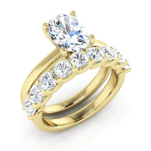 Afbeelding in Gallery-weergave laden, Aangepaste Sieraden Briljant Geslepen Ovale Echt Diamanten Ring En Bandset