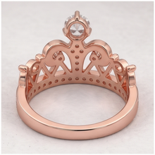 Afbeelding in Gallery-weergave laden, Aangepaste Sieraden Kroonstijl Ronde Echt Diamanten Ring