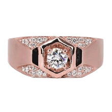 Afbeelding in Gallery-weergave laden, Aangepaste Sieraden Voor Mannen Rose Gold 14K Ronde Echt Diamanten Band