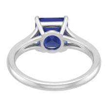 Afbeelding in Gallery-weergave laden, Adelaarsklauw Solitaire Asscher Geslepen Ring Gespleten Schacht Blauwe saffier 1,50 karaat