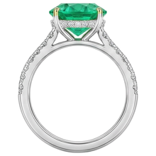 Afbeelding in Gallery-weergave laden, Sieraadsteen Ring Bicolor 14K Goud met Fijne Smaragd – achteraanzicht