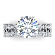 Afbeelding in Gallery-weergave laden, Afwisselende Echt Diamant Grootte Verloving Ring En Band Set