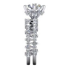 Afbeelding in Gallery-weergave laden, Afwisselende Echt Diamant Grootte Verloving Ring En Band Set