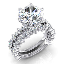 Afbeelding in Gallery-weergave laden, Afwisselende Echt Diamant Grootte Verloving Ring En Band Set