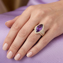 Afbeelding in Gallery-weergave laden, Amethist Sieraadsteen Ring 9,50 karaat – 14K Geelgoud