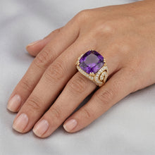 Afbeelding in Gallery-weergave laden, Amethist VVS Zuiverheid Sieraadsteen Ring 10 karaat in 14K