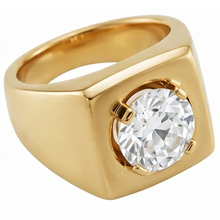Afbeelding in Gallery-weergave laden, Antiek Cushion Herenring – Diamant 2 karaat 10K Yellow Gold