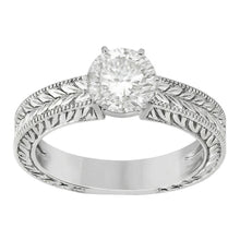 Afbeelding in Gallery-weergave laden, Antieke Stijl Natuurlijke uit de aarde gewonnen Diamanten Solitaire 2.50 Karaat Trouwring 14K Witgoud