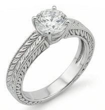 Afbeelding in Gallery-weergave laden, Antieke Stijl Natuurlijke uit de aarde gewonnen Diamanten Solitaire 2.50 Karaat Trouwring 14K Witgoud