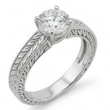 Afbeelding in Gallery-weergave laden, Antieke Stijl Natuurlijke uit de aarde gewonnen Diamanten Solitaire 2.50 Karaat Trouwring 14K Witgoud