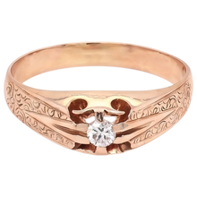 Afbeelding in Gallery-weergave laden, Antieke Stijl Zigeuner Heren Natuurlijk Diamanten Ring 0,50 Karaat Filigraan