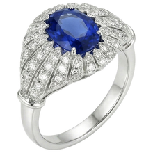 Afbeelding in Gallery-weergave laden, Antieke Stijl Blauwe Saffier IGI GECERTIFICEERDE Diamanten Damesring 8.75 Karaat