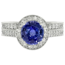 Afbeelding in Gallery-weergave laden, Natuurlijke Saffier Ring 6ct - Witgoud 14K