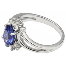 Afbeelding in Gallery-weergave laden, echte round tanzaniet 1.75karaat ring op wit