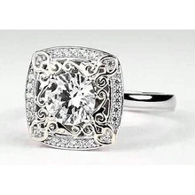 Afbeelding in Gallery-weergave laden, Antieke Look Ronde Jubileumring 2 Karaat Echt Diamant Witgoud 14K