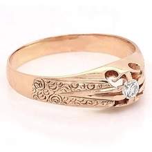 Afbeelding in Gallery-weergave laden, Antieke Stijl Zigeuner Heren Natuurlijk Diamanten Ring 0,50 Karaat Filigraan