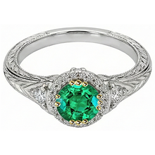 Afbeelding in Gallery-weergave laden, Fijne Smaragd Edelsteen Ring – zijaanzicht