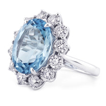 Afbeelding in Gallery-weergave laden, Aquamarijn Cocktail Ring