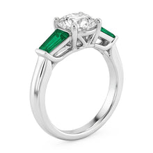 Afbeelding in Gallery-weergave laden, Art Deco Sieraden Nieuwe Antieke Slijpvorm Natuurlijke Echte Diamant (Niet Labgekweekt) Smaragd Ring Goud 14K