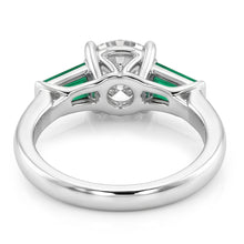 Afbeelding in Gallery-weergave laden, Art Deco Sieraden Nieuwe Antieke Slijpvorm Natuurlijke Echte Diamant (Niet Labgekweekt) Smaragd Ring Goud 14K