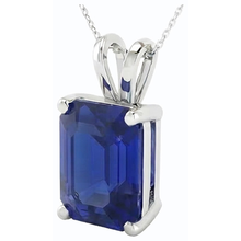 Afbeelding in Gallery-weergave laden, IGI GECERTIFICEERDE Asscher Blauwe Saffier Solitaire Hanger Goud Dames Sieraden 5 Karaat