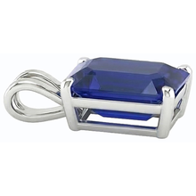 Afbeelding in Gallery-weergave laden, IGI GECERTIFICEERDE Asscher Blauwe Saffier Solitaire Hanger Goud Dames Sieraden 5 Karaat