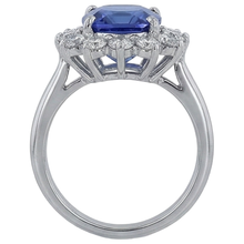Afbeelding in Gallery-weergave laden, echte asscher tanzaniet 4.50karaat ring op wit