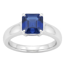 Afbeelding in Gallery-weergave laden, Asscher Solitaire Sapphire Verlovingsring Set 1 karaat witgouden band