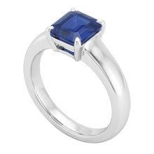 Afbeelding in Gallery-weergave laden, Asscher Solitaire Sapphire Verlovingsring Set 1 karaat witgouden band