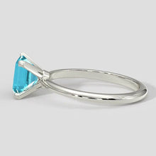 Afbeelding in Gallery-weergave laden, Asscher Paraiba Ring Solitaire 14k