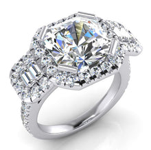 Afbeelding in Gallery-weergave laden, Asscher Geslepen Met Accenten Echte Diamant Ring