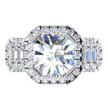 Afbeelding in Gallery-weergave laden, Asscher Geslepen Met Accenten Echte Diamant Ring
