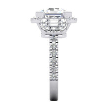 Afbeelding in Gallery-weergave laden, Asscher Geslepen Met Accenten Echte Diamant Ring