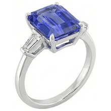 Afbeelding in Gallery-weergave laden, echte emerald saffier 2.75karaat ring close-up detail