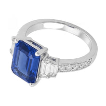 Afbeelding in Gallery-weergave laden, echte baguette diamant 3.50karaat ring close-up detail