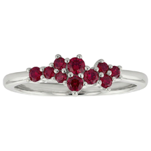 Afbeelding in Gallery-weergave laden, echte round robijn 1.40karaat eternity ring vooraanzicht