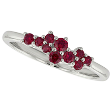 Afbeelding in Gallery-weergave laden, echte round robijn 1.40karaat eternity ring close-up detail