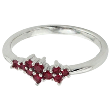 Afbeelding in Gallery-weergave laden, echte round robijn 1.40karaat eternity ring bovenaanzicht