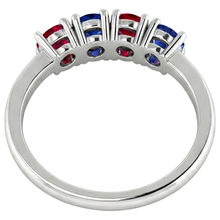 Afbeelding in Gallery-weergave laden, echte round saffier 0.80karaat eternity ring profielweergave
