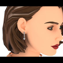 Afbeelding in Gallery-weergave laden, Bengelen Hart Stokbrood Echt Diamanten Oorbellen