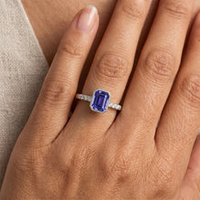 Afbeelding in Gallery-weergave laden, Bezel set blauwe saffier Natuurlijke echte diamanten ( niet in een laboratorium gekweekt ) ring 2,50 karaat vintage stijl
