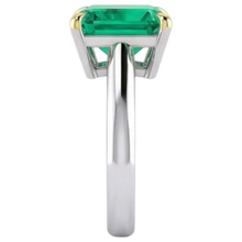 Afbeelding in Gallery-weergave laden, Smaragd Asscher Sieraadsteen Ring in Bicolor 14K Goud – bovenaanzicht