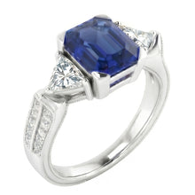 Afbeelding in Gallery-weergave laden, echte asscher diamant 2.50karaat ring vooraanzicht