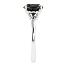 Afbeelding in Gallery-weergave laden, Zwarte diamant verlovingsring 3,5 karaat echte ronde solitair glad 14k witgoud