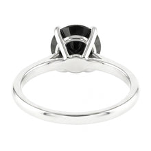 Afbeelding in Gallery-weergave laden, Zwarte diamant verlovingsring 3,5 karaat echte ronde solitair glad 14k witgoud