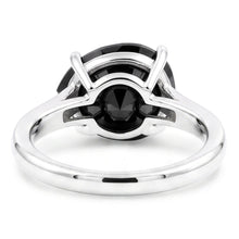 Afbeelding in Gallery-weergave laden, Zwarte diamanten sieraden 5 karaat echte peervormige solitaire meskant ring 14k witgoud