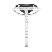 Afbeelding in Gallery-weergave laden, Zwarte Diamant Sieraden 6 Karaat Echte Marquise Halo Ring 14K Witgoud