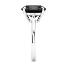 Afbeelding in Gallery-weergave laden, Trouwring met echte ovale zwarte diamant 5 karaat solitair messnede 14k witgoud
