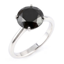 Afbeelding in Gallery-weergave laden, Zwarte Diamant Trouwring 5 Karaat Echte Ronde Solitair 14k Witgoud